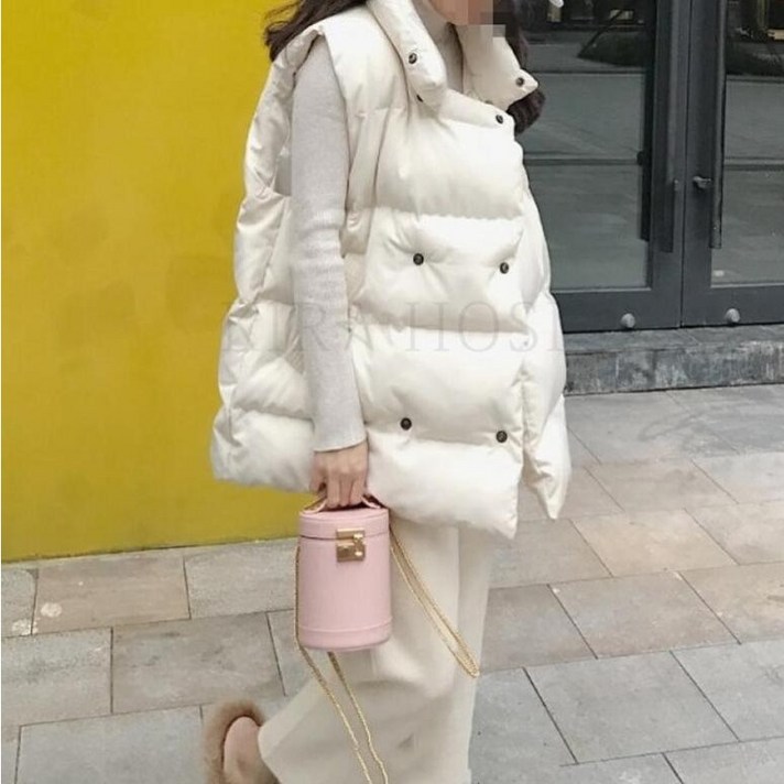 kirahosi 모던 패딩 조끼 여성 오버핏 슬림 숏 베스트 64호 B1x6xpj