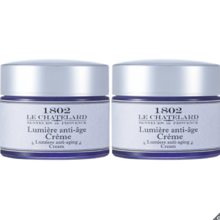 프랑스 르샤트라 1802 루미에 안티에이징 크림 50ml x 2 끈적임 없이 빠르게 흡수되는 크림제품