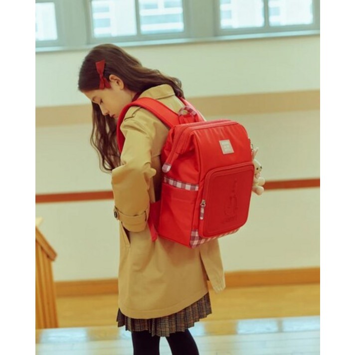 [빈폴] 키즈 레드 몰드형 펠리 책가방+보조가방 (BI11D4U026)