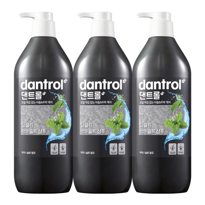 댄트롤 딥클린 프레쉬 샴푸 820ml 3개
