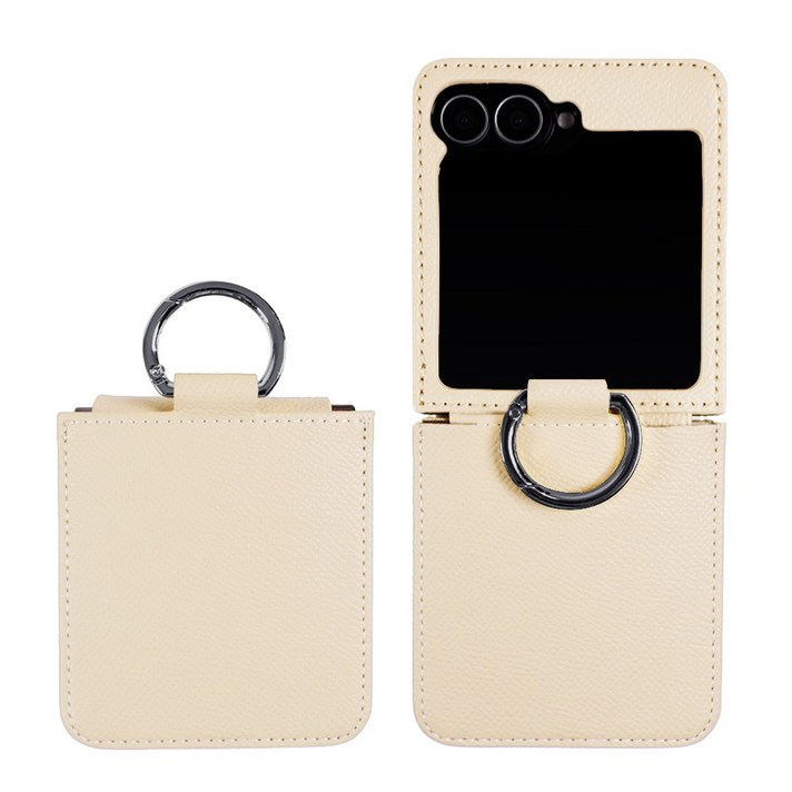 리네시 갤럭시 호환 Z플립5 가죽 케이스 힌지보호 카드수납 지갑 케이스