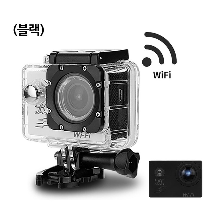 A3 프로 와이파이 4K 액션캠 자전거블랙박스 PC웹캠 방수하우징 포함, A3 프로 액션캠 블랙(메모리 미포함)