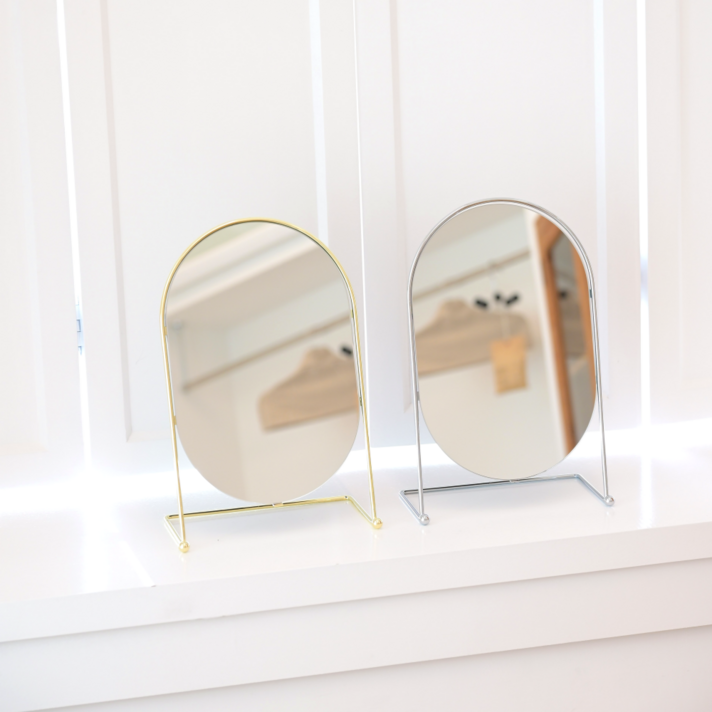 미드센츄리 모던 타원 탁상거울 화장대거울 메이크업거울