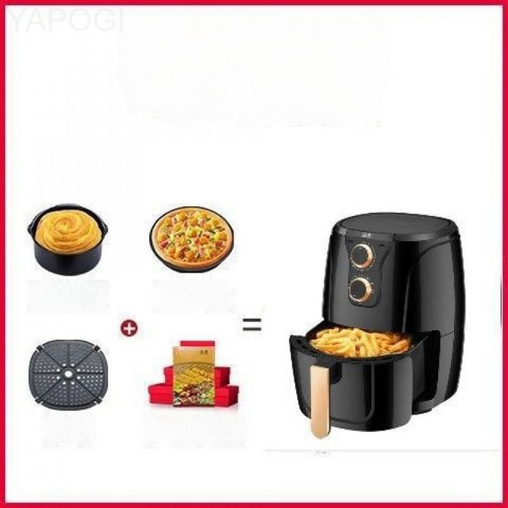 백색 가정용 다기능 에어프라이어 4.2L 대용량 전자동 무유 전기프라이어, 야마모토 8206- 흑금 4 _7L, 선물 세트