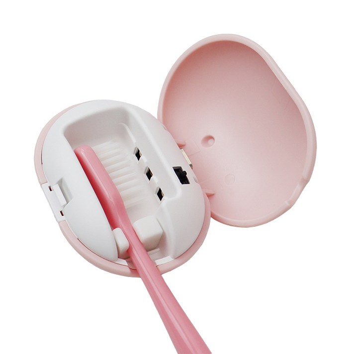 르웨이 가정용 휴대용 조약돌 UVC LED 자외선 칫솔 살균기 소독기, 핑크