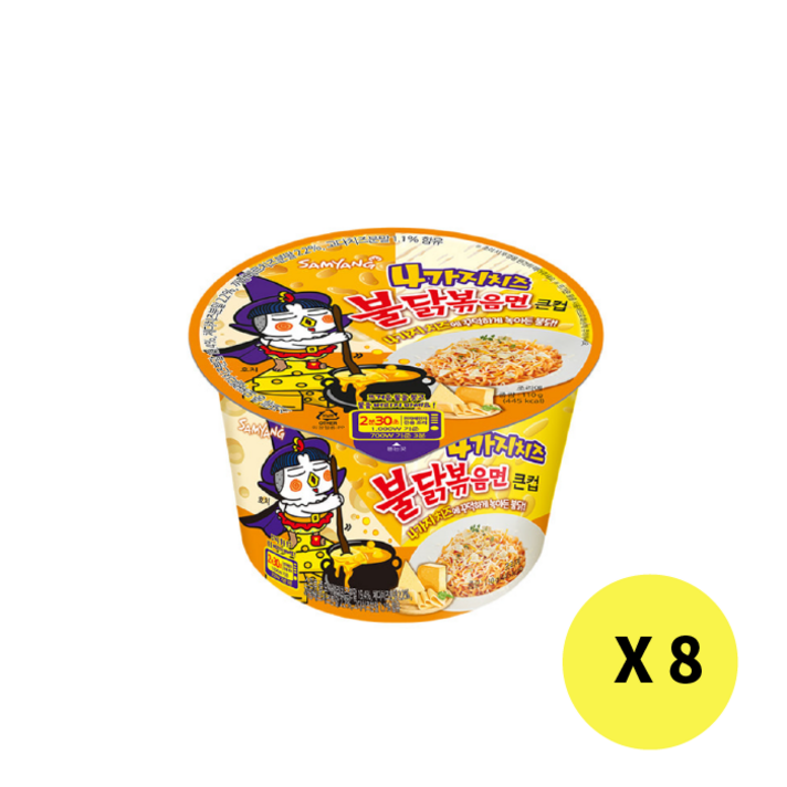큰컵 4가지치즈 불닭볶음면 용기 x 16개, 8개