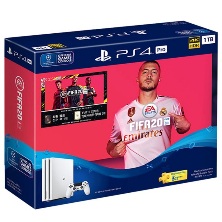 소니 PS4 프로 본체 1TB + FIFA 20 번들 화이트, CUH-7218B