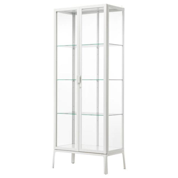 이케아 MILSBO 밀스보 유리도어수납장 화이트 73x175 cm 103.964.25