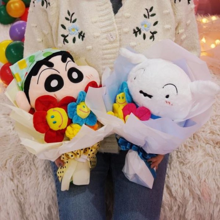 [갓샵] 짱구 흰둥이 인형 꽃다발 생일 여자친구 졸업 선물 흰둥이꽃다발