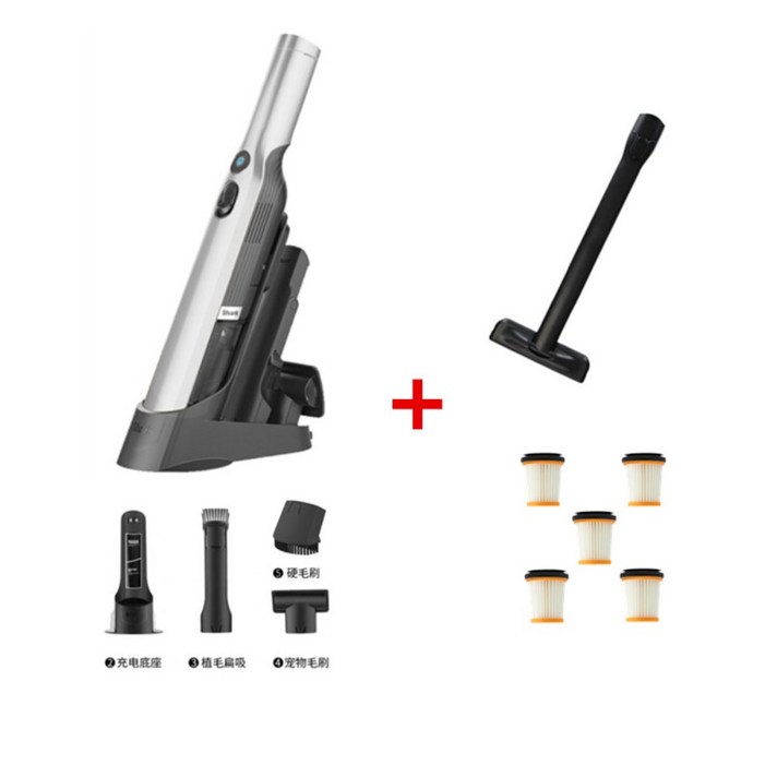 Shark 무선 미니 청소기 W3A, Tyrant Silver W2+5 필터 엘리먼