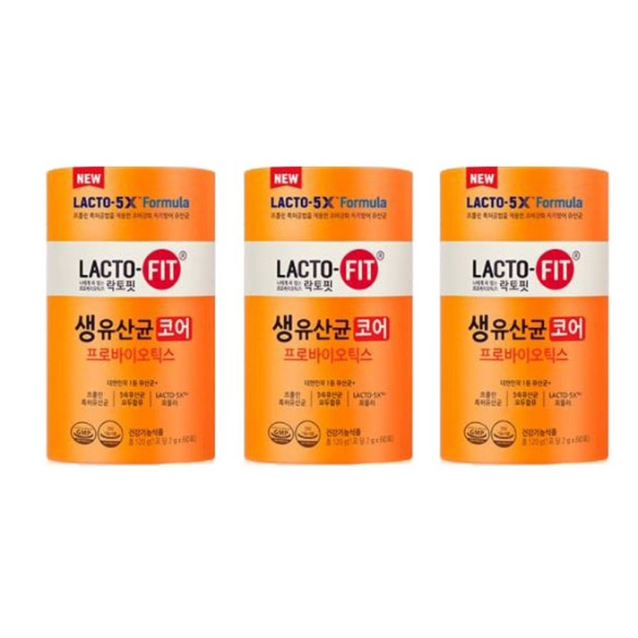 종근당건강 락토핏 생유산균 코어, 120g, 3개