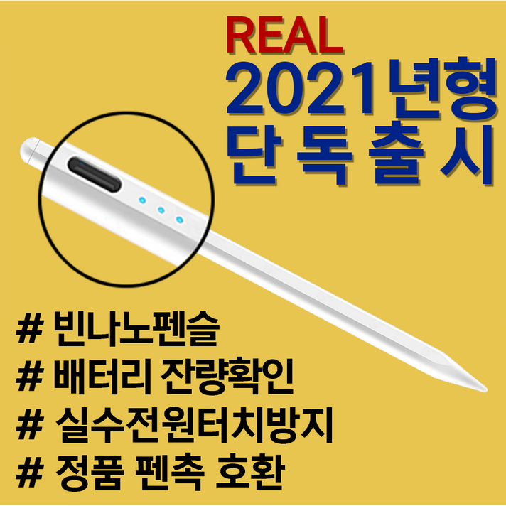 2021년형 빈나노펜슬 아이패드 전용 펜슬, 1개, 더뉴빈나노펜슬(정품펜촉호환형)