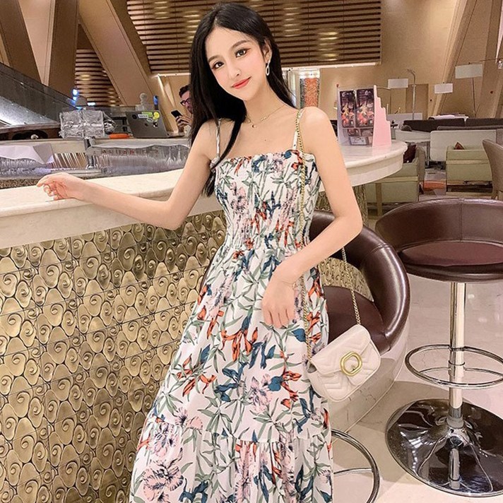 노이디제이 플라워 프린팅 쉬폰 스모크 플레어 롱 원피스 INO025A 노이디제이 플라워 프린팅 쉬폰 스모크 플레어 롱 원피스 INO025A
