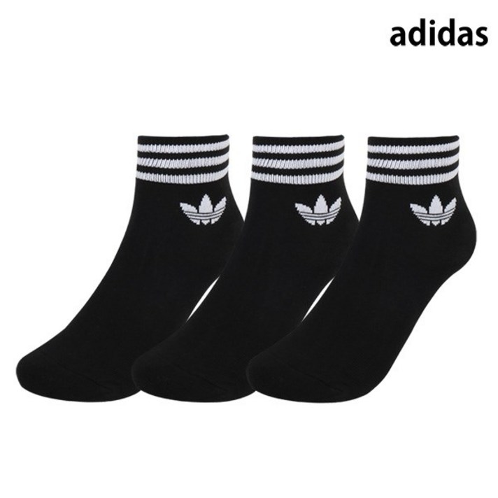 아디다스 양말 트레포일 앵클 삭스 3개입 블랙 EE1151