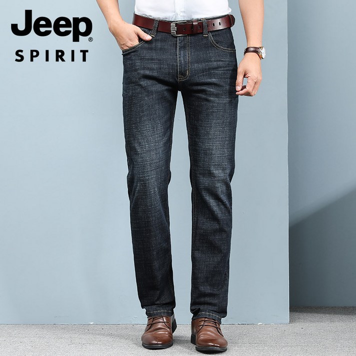 JEEP SPIRIT 지프 스피릿 청바지 남성 패션 여름 통기성 스타일 슬림 핏 바지 스트레이트 팬츠 캐주얼 남자 청바지 89003