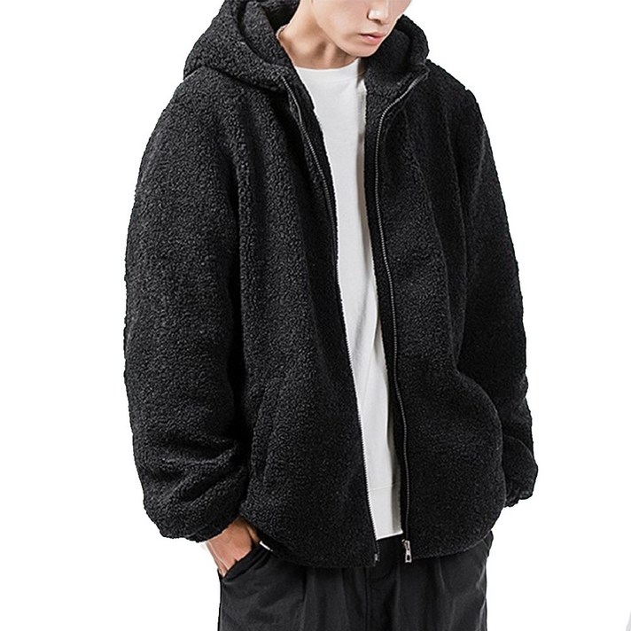 디커스텀 오버핏 뽀글이 풀퍼 후드집업 DB2HDZ1