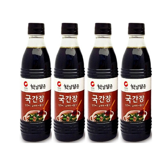 [UNIQ] 100% 자연숙성!! 청정원 햇살담은 국간장 840ml, 4개