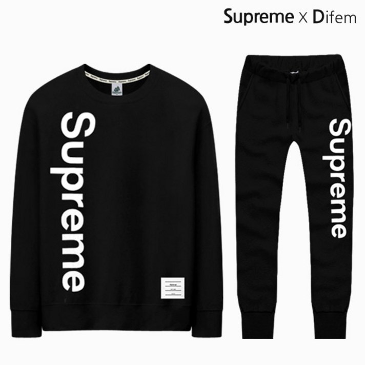 슈프림 정품 특양 오버핏 맨투맨 렝스슈프림+조거팬츠 렝스 트레이닝복 상하의 세트