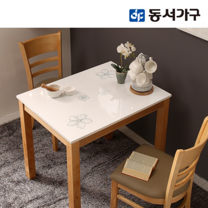 [동서가구] 이디에프 H고광택 2인식탁세트 DF902530, 화이트