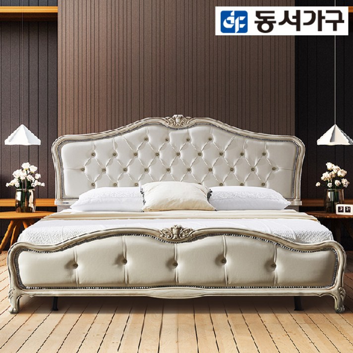 동서가구 레미아 엔틱 퀸침대 (9존) DF908153, 브라운