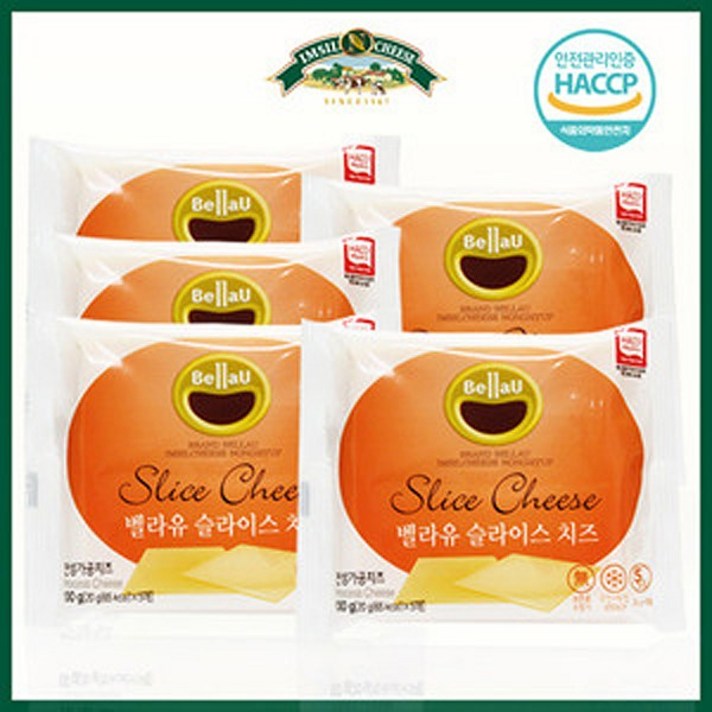 임실치즈농협 [무료배송]체다 슬라이스치즈 5팩(20gX25매), 500g, 1개