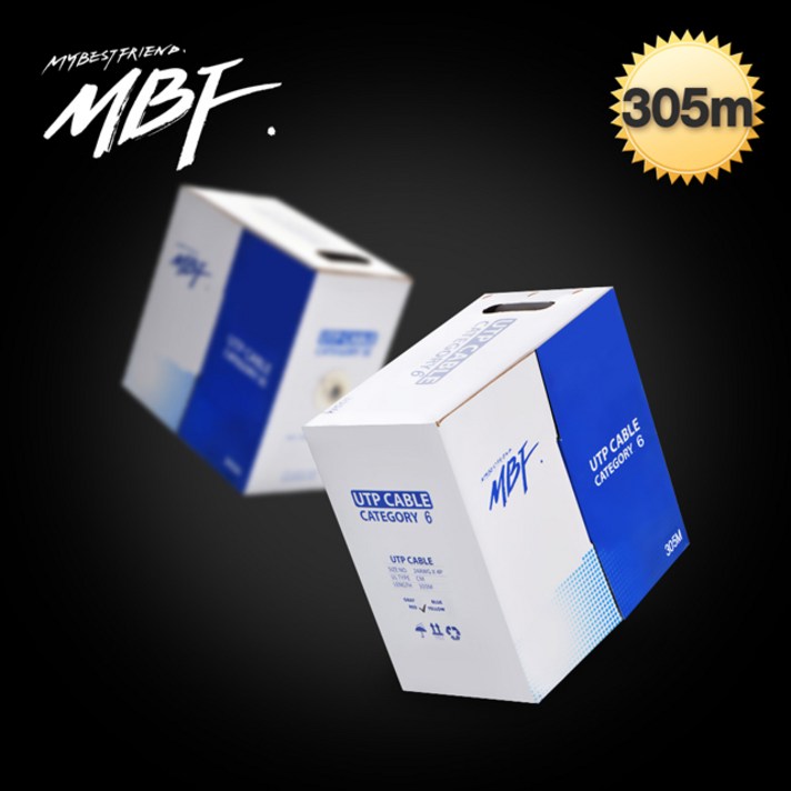 엠비에프 Category 6 UTP 랜케이블 305m MBF-C6-305G, 회색, 1개
