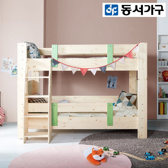 동서가구 LV 카비 아동벙커침대, 그린(분리형 이층침대(매트리스2개))
