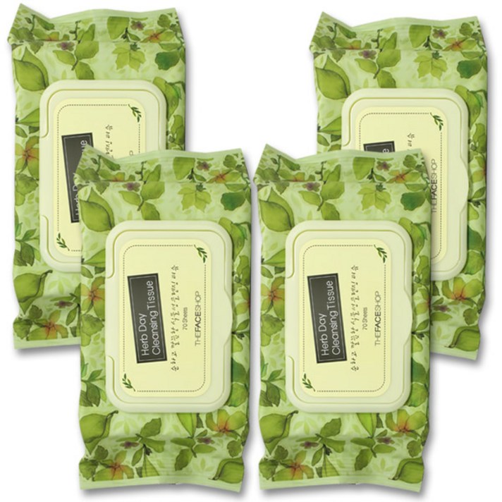 더페이스샵 허브데이 클렌징 티슈, 70매, 4개