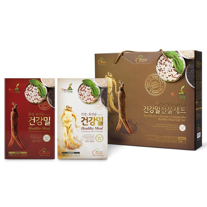 엔초이스 인삼 홍삼 건강밀 선물세트, 300g, 2개
