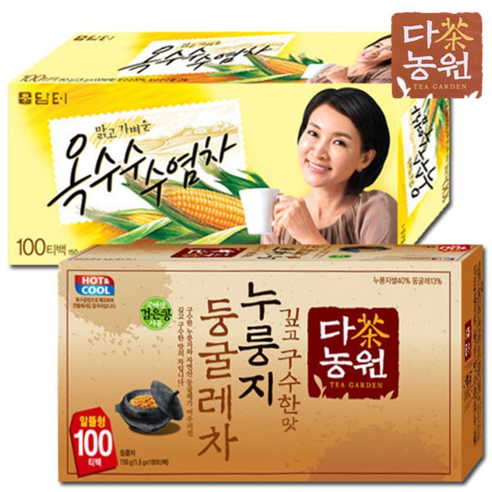 다농원 누룽지둥굴레차 100T+담터 옥수수수염차 100T 둥글레차, 1세트