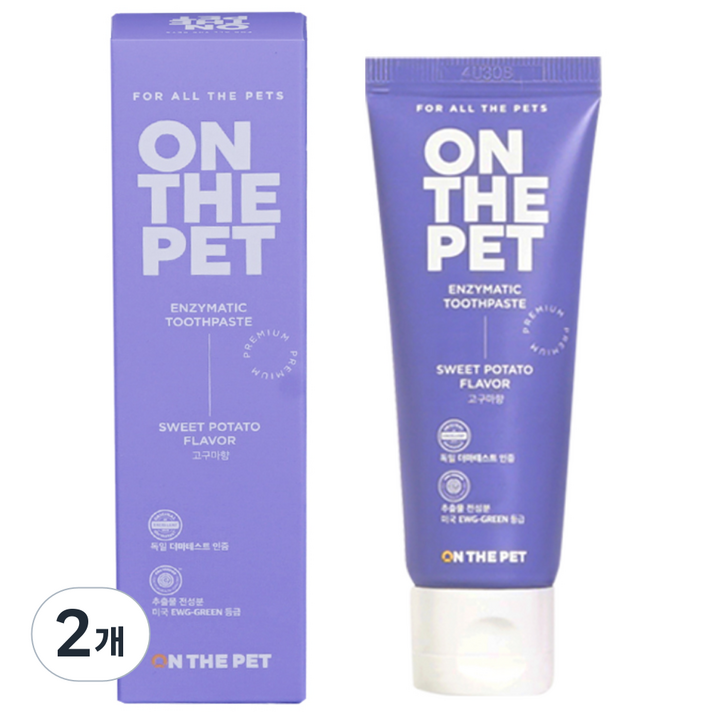 온더펫 강아지 치약 입냄새 제거 바르는 치약 고구마향, 2개, 50g
