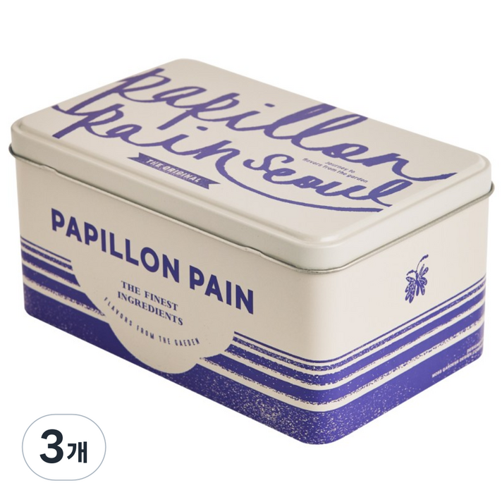 모스가든 사각 틴 케이스3type, 3개, 빠삐용빵