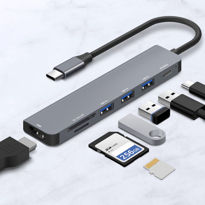 홈플래닛 7포트 USB3.0 멀티허브 DEX미러링 USB3 타입C HDMI SDMSD HUB7CL 홈플래닛 7포트 USB3.0 멀티허브 DEX미러링 USB3 타입C HDMI SDMSD HUB7CL