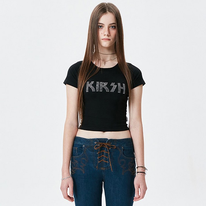 키르시 여성용 GLITTERING LOGO 반팔 티셔츠 7