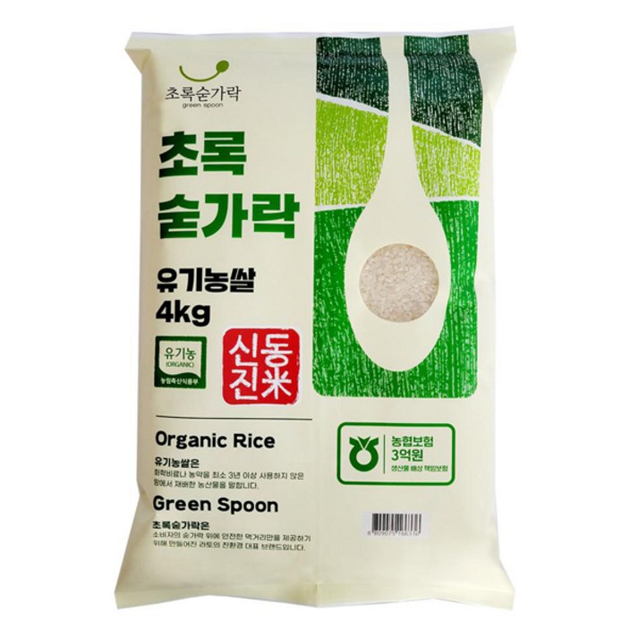 초록숟가락 유기농 신동진 햅쌀, 4kg, 1개