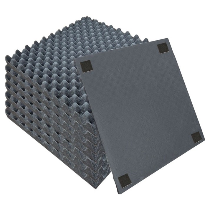 닥터하우스 현관문 셀프 시공 자석 부착용 계란형 난연 방음패드 흡음보드, 25 x 25 cm 50T, 차콜, 8개