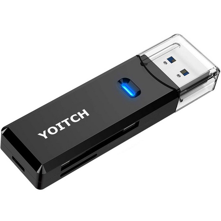 sd카드2tb 요이치 USB 3.0 SD카드 리더기, YG-CR300, 블랙