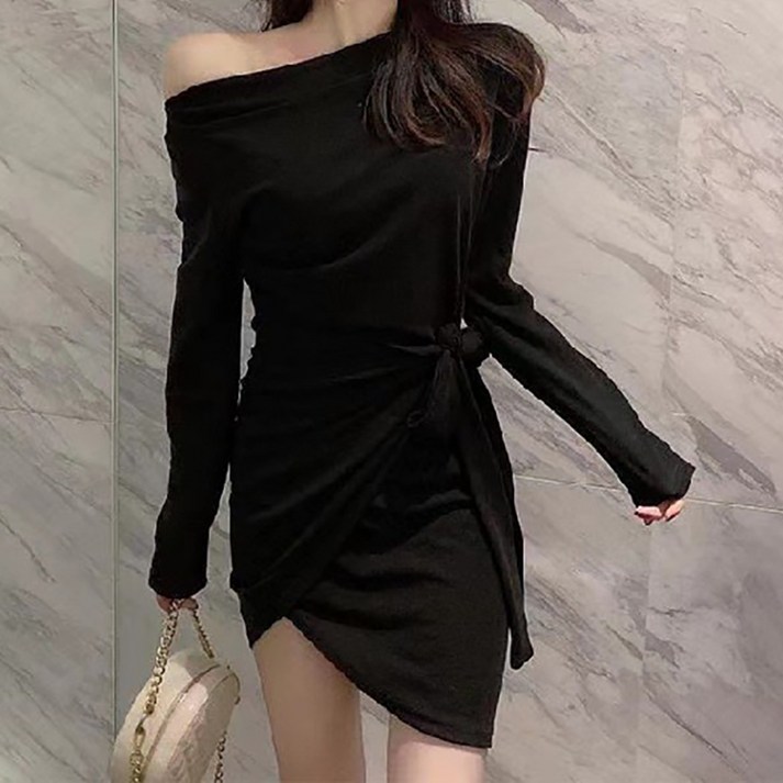 마켓에이 여성용 보트넥 오프숄더 랩 원피스 빅사이즈 포함