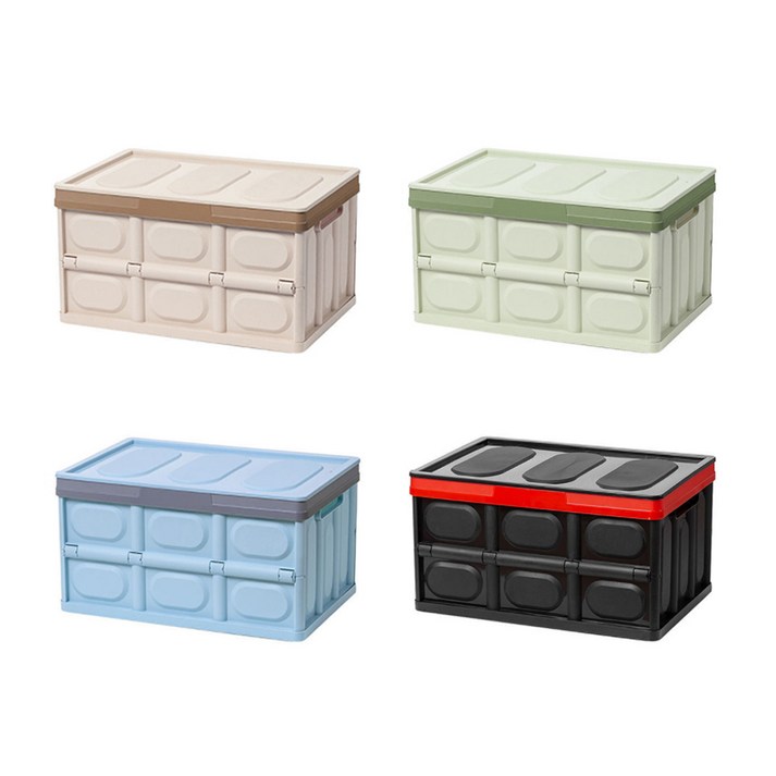 (30L, 56L)접이식 플라스틱 다용도 박스 장난감 트렁크 수납함 베이지/그린/블루/블랙, 30L 접이식 박스(블루), 1개