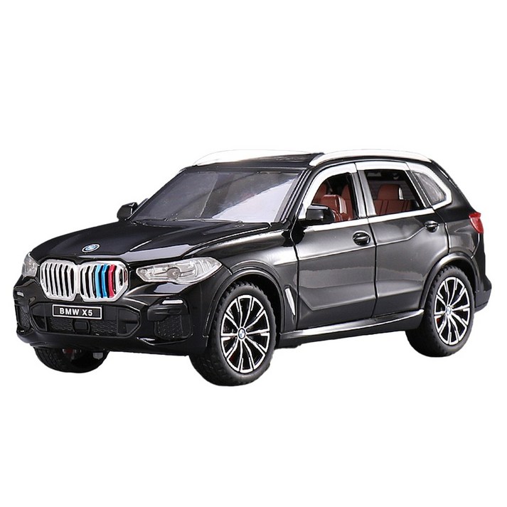 다이캐스트 금속 1:24 BMW X5 모델 비엠 독일 준대형 SUV 자동차 모형 전시 인테리어, 1개, 04_블랙