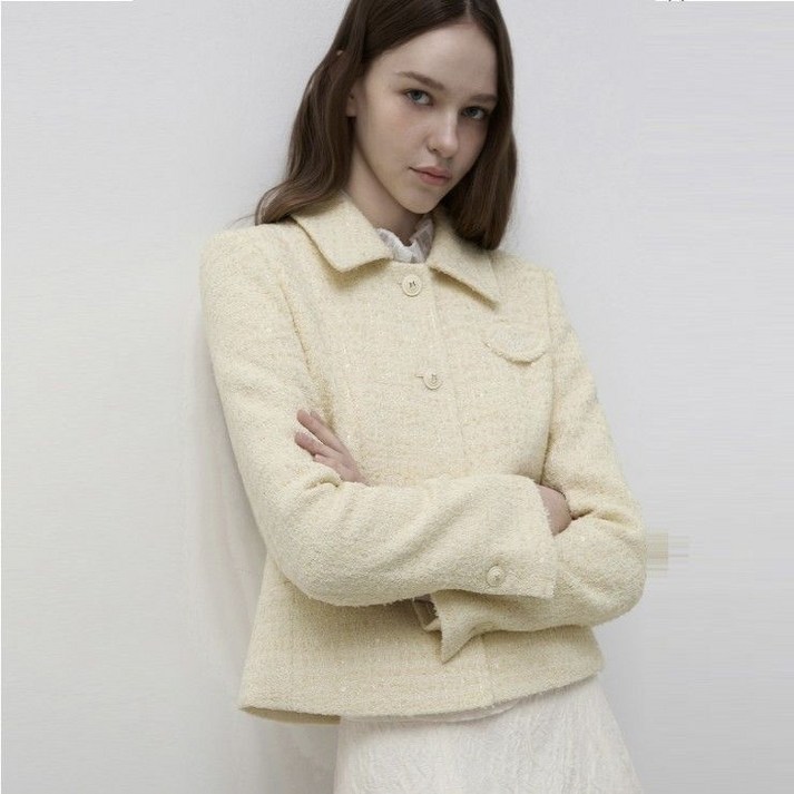 [매장정품] 잇미샤 스탠카라 트위드 싱글 자켓 봄무드 모던핏