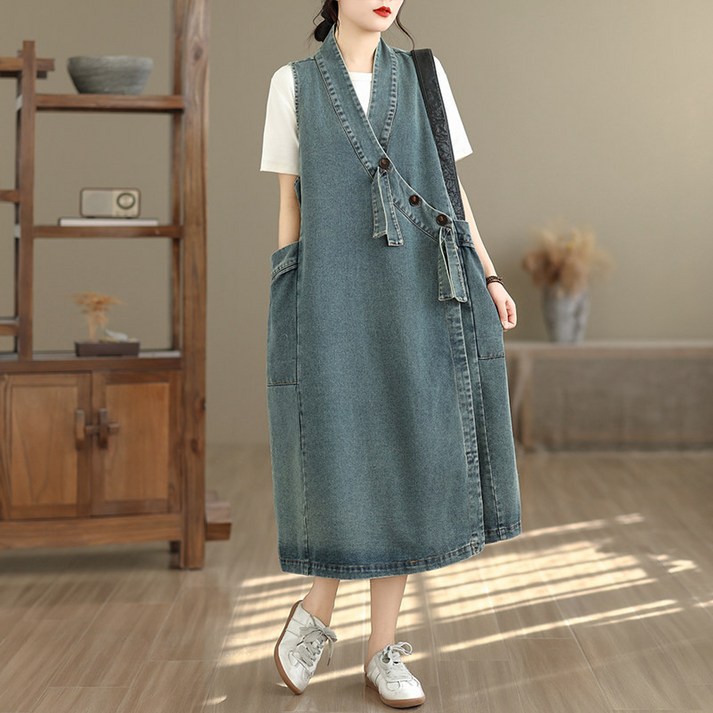 토헨벨 데님원피스 데님 원피스 루즈핏 봄 여름 데님드레스