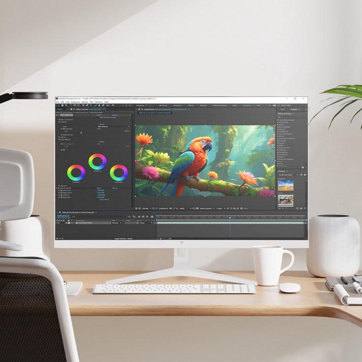 래안텍 BLAZE U3260CE 화이트 4K UHD IPS 베젤리스 32인치 모니터