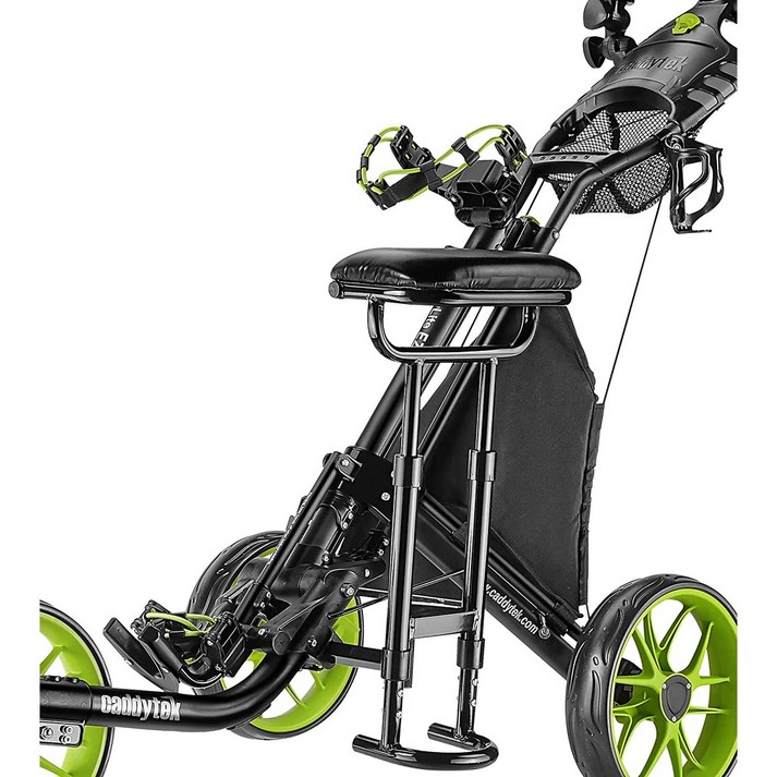 caddytek 접이식 골프 카트 경량 캐디라이트 4륜 무선 휴대용 골프백 블랙