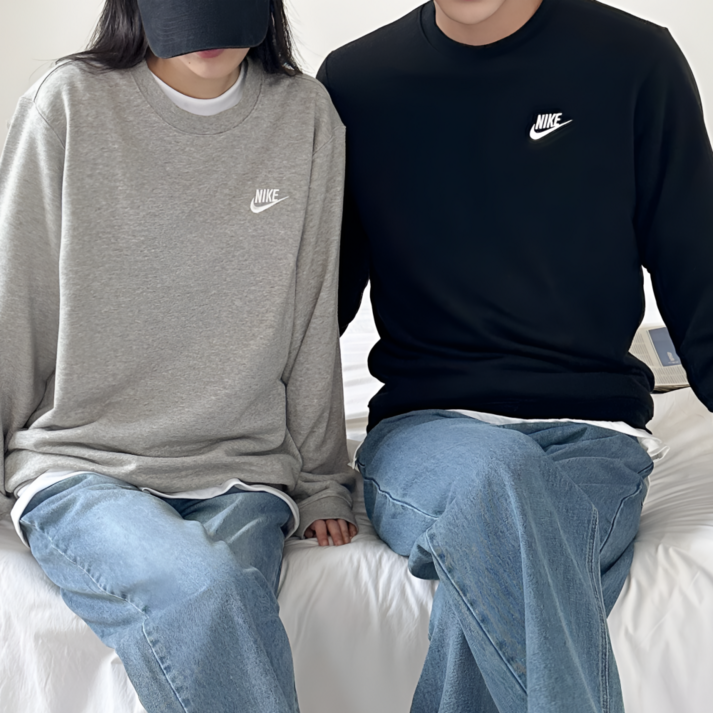나이키 맨투맨 긴팔 티셔츠 로고 남성 여성 남녀공용 바다앤마르 양말