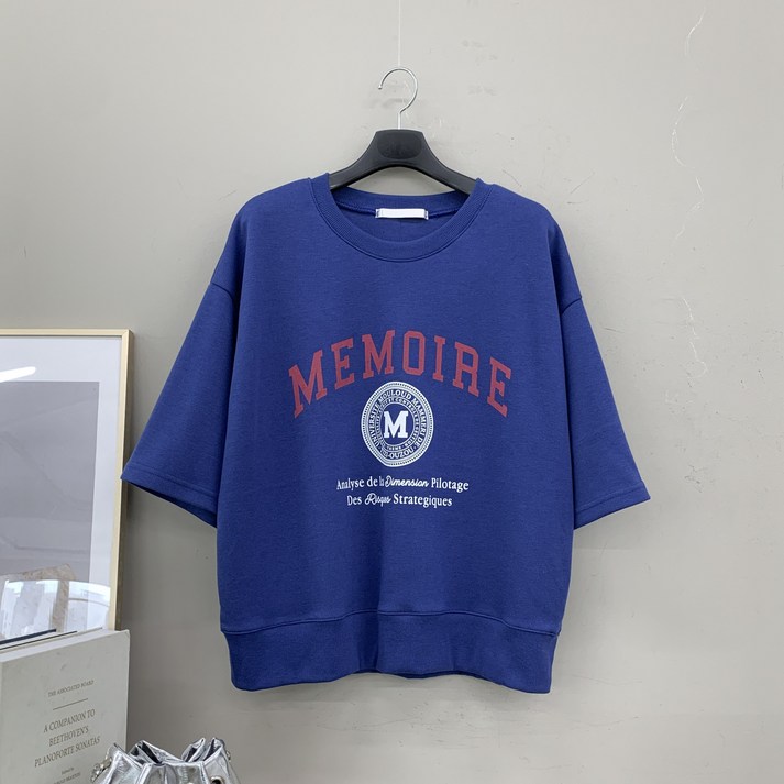 [행복여] 메모리얼 루즈핏 캐쥬얼 7부 맨투맨 티셔츠