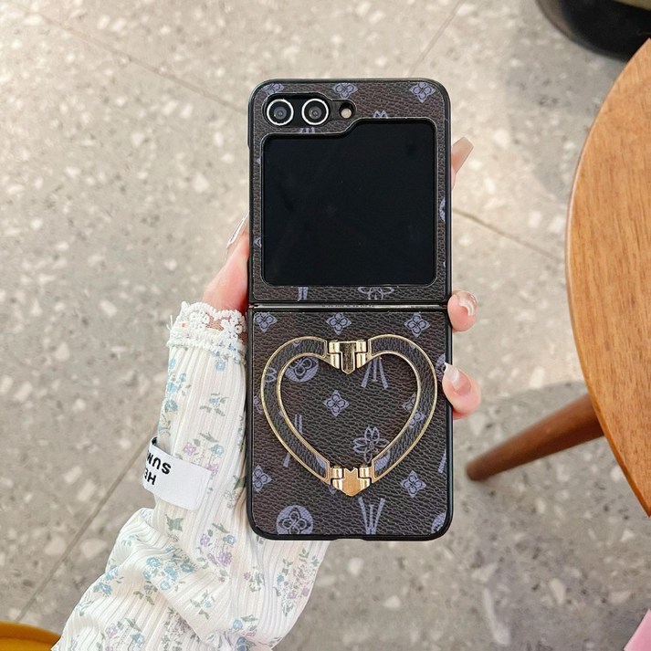 럭스폰 하트 브래킷 빈티지 플립 케이스