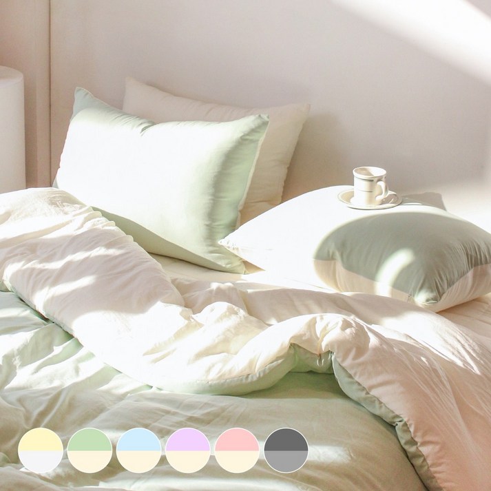 루시드슬립 디어마이 리버서블 워싱 옥수수솜 차렵이불 세트