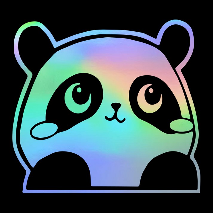 일상의품격 아기 판다 귀여운 곰 차량 데코 스크레치 커버 스티커 팬더 데칼 차량용스티커, 1개, 홀로그램