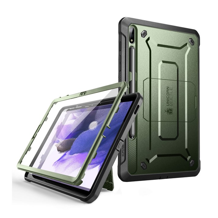 Supcase 갤럭시 탭S7FE 케이스 TabS7FE 12.4 풀커버 보호필름 스탠드 2021, Guldan